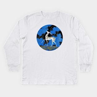Art Deco Antelope in the Wild Kids Long Sleeve T-Shirt